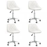 4 db fehér forgó műbőr étkezőszék