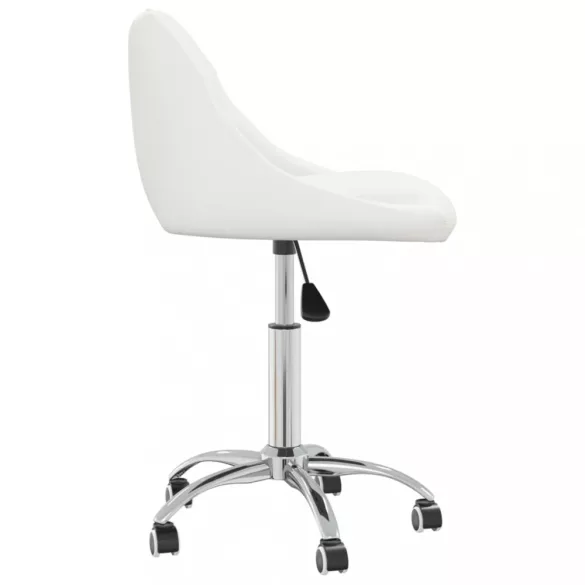 6 db fehér műbőr forgó étkezőszék