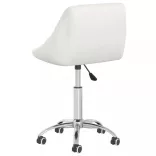 6 db fehér műbőr forgó étkezőszék