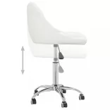 6 db fehér műbőr forgó étkezőszék