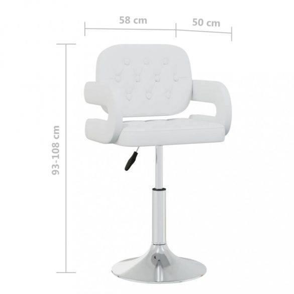 4 db fehér forgó műbőr étkezőszék