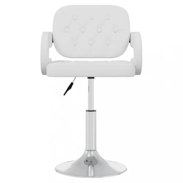 6 db fehér műbőr forgó étkezőszék