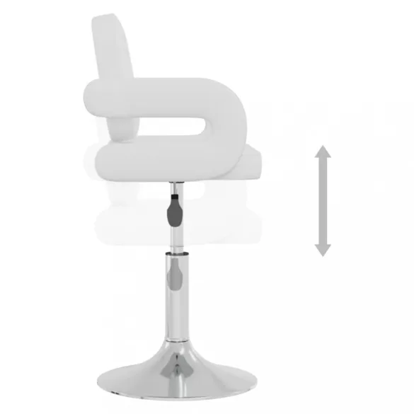 6 db fehér műbőr forgó étkezőszék