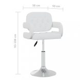 6 db fehér műbőr forgó étkezőszék