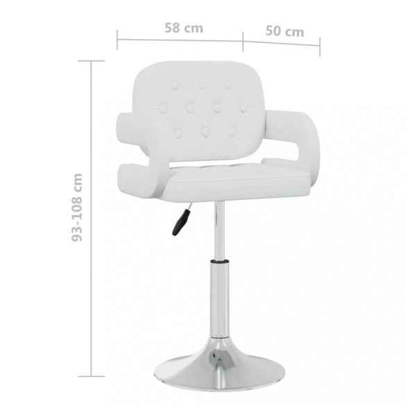6 db fehér műbőr forgó étkezőszék