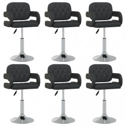 6 db fekete műbőr forgó étkezőszék