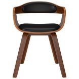 4 db fekete műbőr és hajlított fa étkezőszék