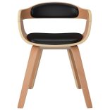 6 db fekete műbőr és hajlított fa étkezőszék