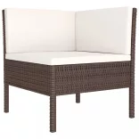 12 részes barna polyrattan kerti ülőgarnitúra párnákkal