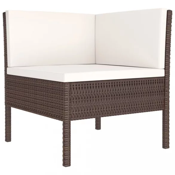 12 részes barna polyrattan kerti ülőgarnitúra párnákkal