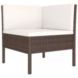12 részes barna polyrattan kerti ülőgarnitúra párnákkal