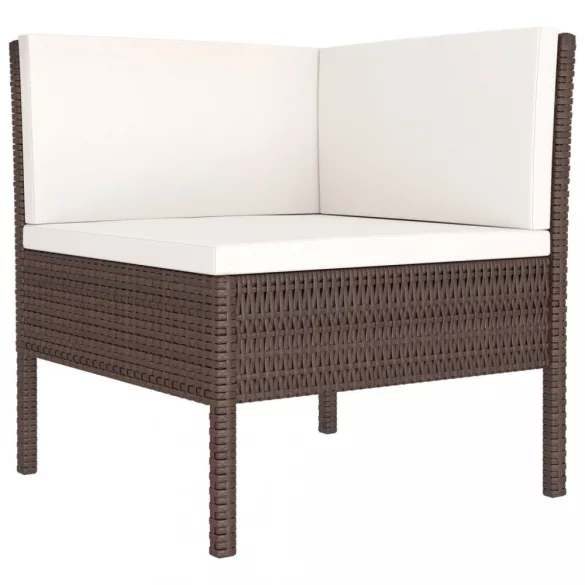 12 részes barna polyrattan kerti ülőgarnitúra párnákkal