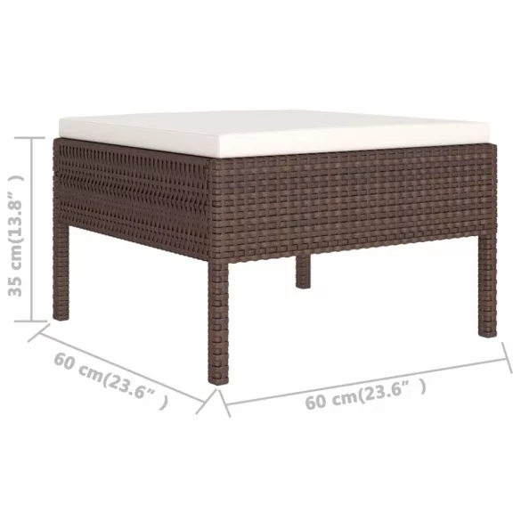 12 részes barna polyrattan kerti ülőgarnitúra párnákkal