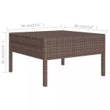 12 részes barna polyrattan kerti ülőgarnitúra párnákkal