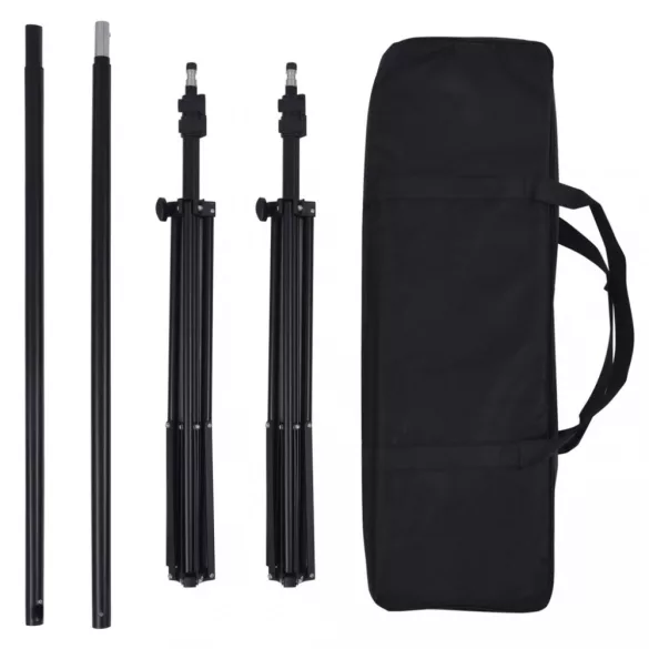 fotóstúdió-felszerelés lámpákkal, háttérrel és reflektorral