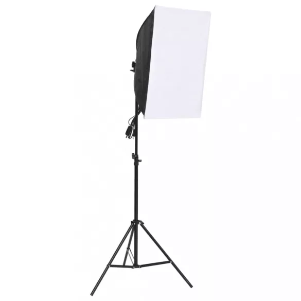 fotóstúdiószett softbox lámpával, háttérrel és reflektorral