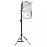 fotóstúdiószett softbox lámpával, háttérrel és reflektorral
