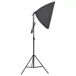 fotóstúdiószett softbox lámpával, háttérrel és reflektorral
