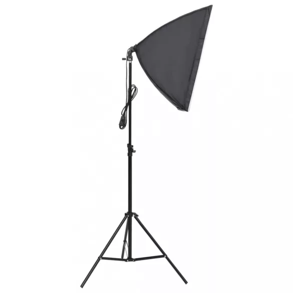 fotóstúdiószett softbox lámpával, háttérrel és reflektorral