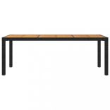 9 részes fekete polyrattan kültéri étkezőszett párnákkal