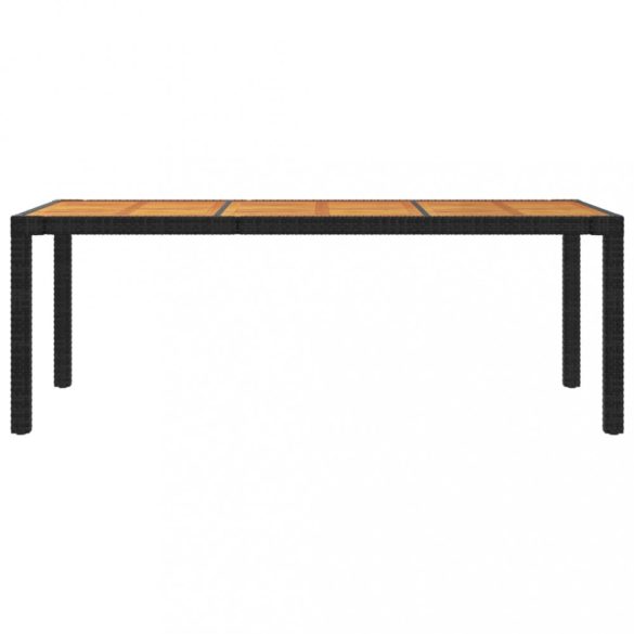 9 részes fekete polyrattan kültéri étkezőszett párnákkal