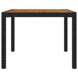 9 részes fekete polyrattan kültéri étkezőszett párnákkal