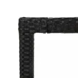 7 részes fekete polyrattan kültéri étkezőszett párnákkal
