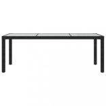 9 részes fekete polyrattan kültéri étkezőszett párnákkal