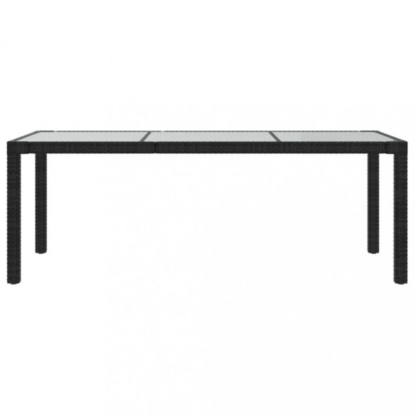 9 részes fekete polyrattan kültéri étkezőszett párnákkal