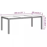 7 részes szürke polyrattan kültéri étkezőgarnitúra párnákkal