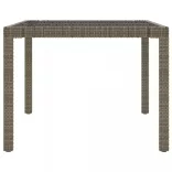 7 részes szürke polyrattan kültéri étkezőgarnitúra párnákkal