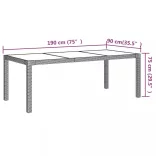 7 részes szürke polyrattan kültéri étkezőgarnitúra párnákkal