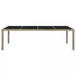 9 részes bézs polyrattan kerti étkezőgarnitúra párnákkal