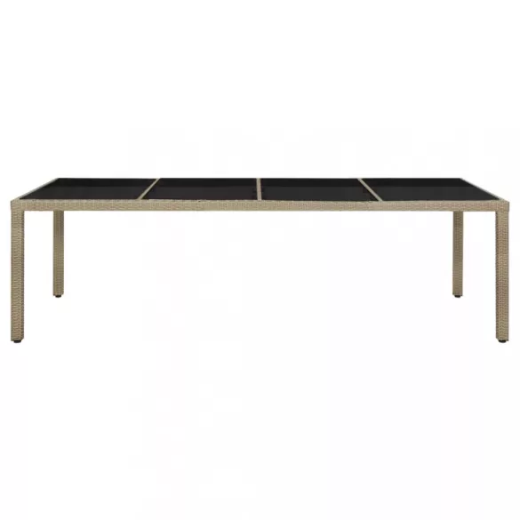 9 részes bézs polyrattan kerti étkezőgarnitúra párnákkal