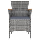 9 részes szürke kültéri polyrattan étkezőszett párnákkal