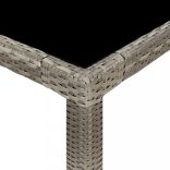 9 részes szürke kültéri polyrattan étkezőszett párnákkal