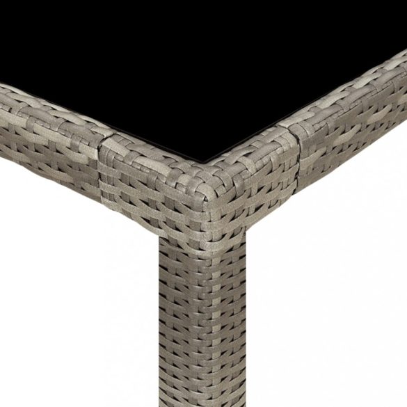 9 részes szürke kültéri polyrattan étkezőszett párnákkal