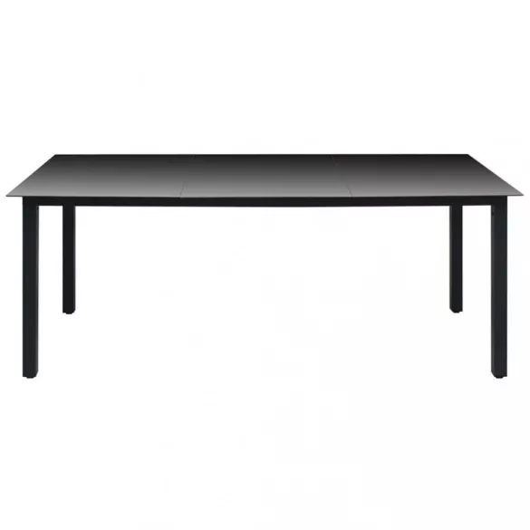 9 részes fekete polyrattan kerti étkezőgarnitúra párnákkal