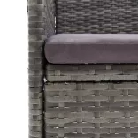 7 részes szürke polyrattan kerti étkezőgarnitúra párnákkal