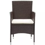 9 részes barna polyrattan kerti étkezőgarnitúra párnákkal