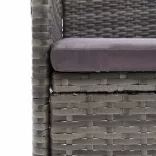 7 részes szürke polyrattan kerti étkezőgarnitúra párnákkal