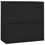 antracitszürke acél tolóajtós szekrény ültetőládával