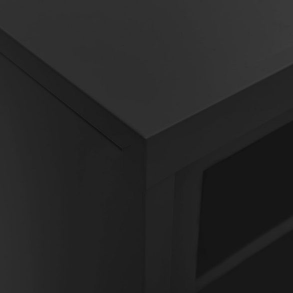 antracitszürke acél tolóajtós szekrény ültetőládával