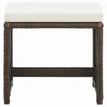 9 részes barna polyrattan kerti étkezőgarnitúra párnákkal