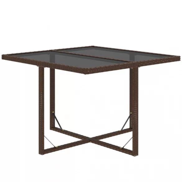 9 részes barna polyrattan kerti étkezőgarnitúra párnákkal