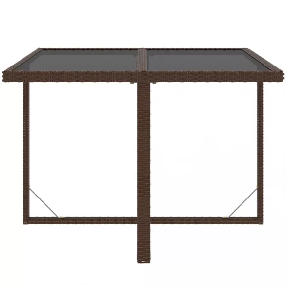 9 részes barna polyrattan kerti étkezőgarnitúra párnákkal