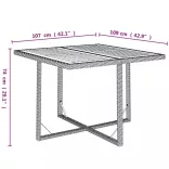 9 részes fekete polyrattan kerti étkezőgarnitúra párnákkal