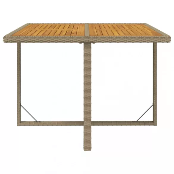 9 részes bézs polyrattan kerti étkezőgarnitúra párnákkal