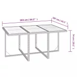 7 részes fekete polyrattan kerti étkezőgarnitúra párnákkal
