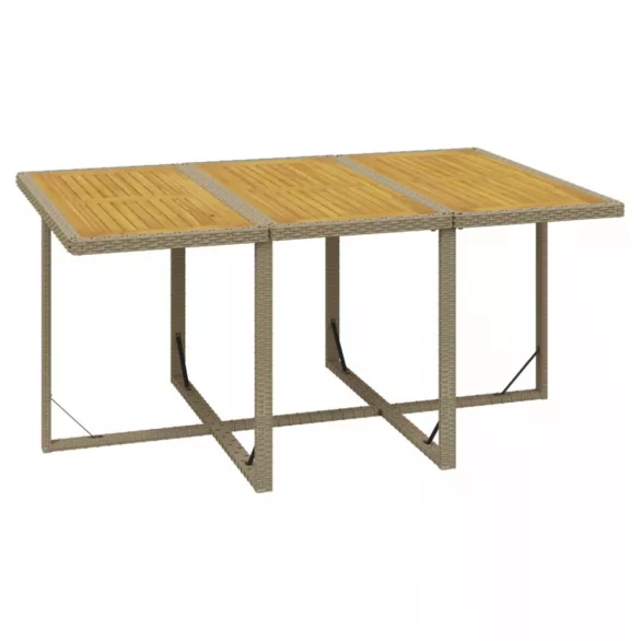 11 részes bézs polyrattan kerti étkezőgarnitúra párnákkal